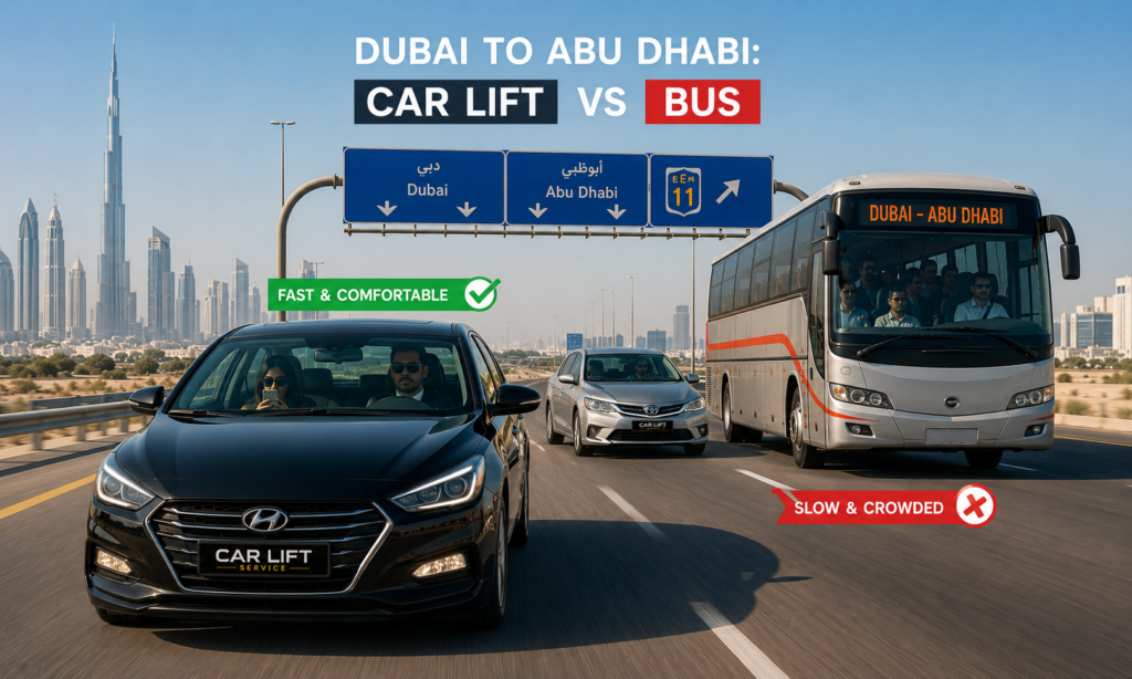 Dubai to Abu Dhabi Car Lift vs Bus